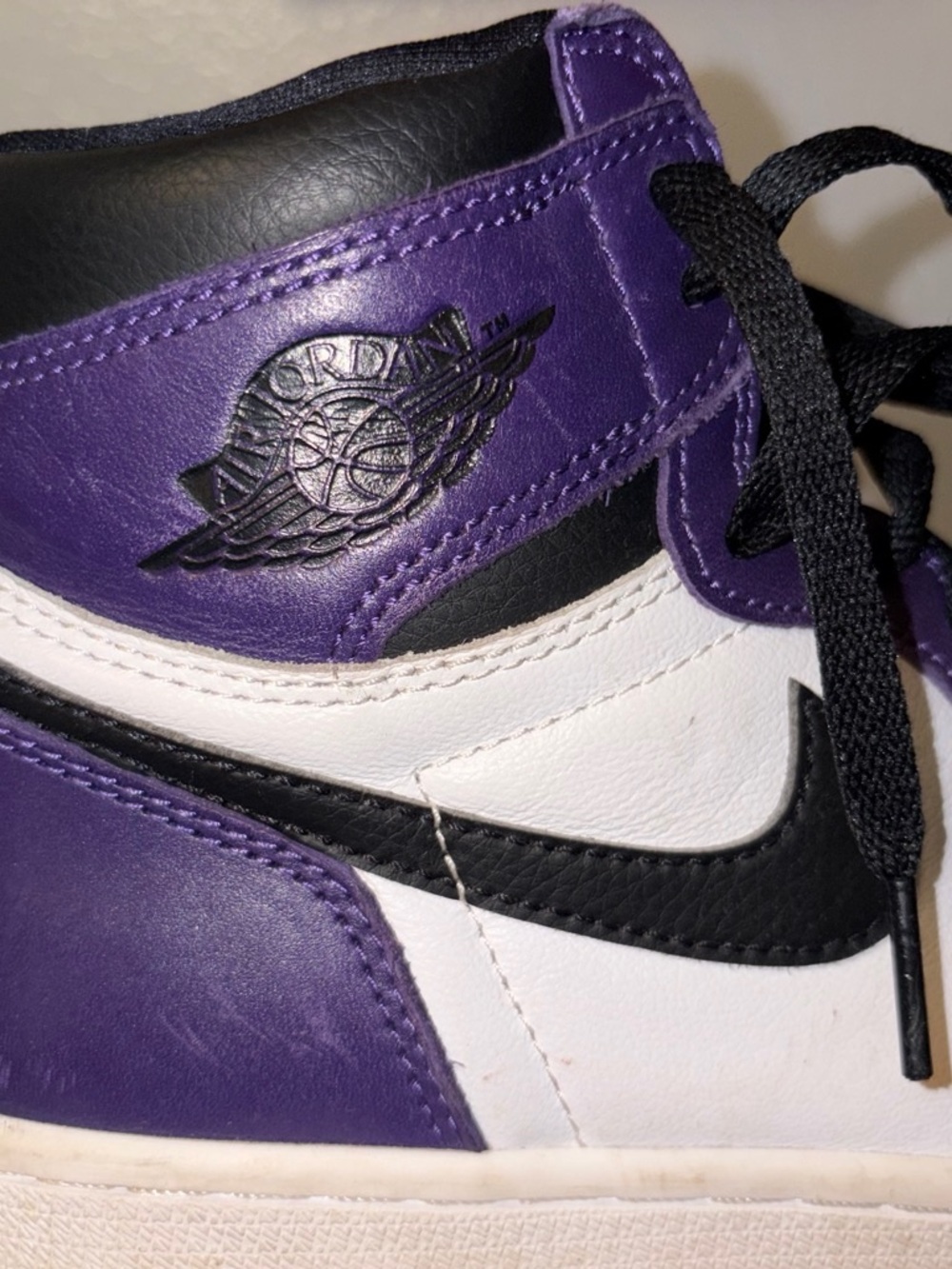 Jordan Women's High-Top Sneakers in Purple/Black/White
